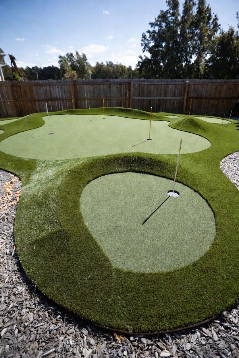 Custom putting green with undulations